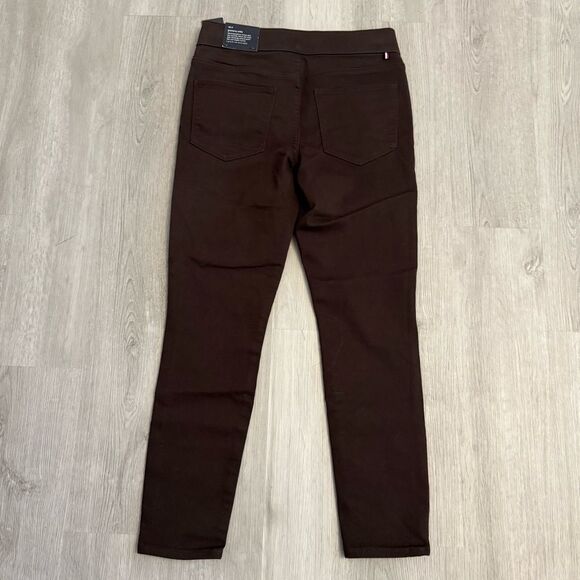 NWT Tommy Hilfiger Chocolate Brown Gramercy Sateen Skinny Ankle Pull On Jeans 4 - Picture 3 of 9